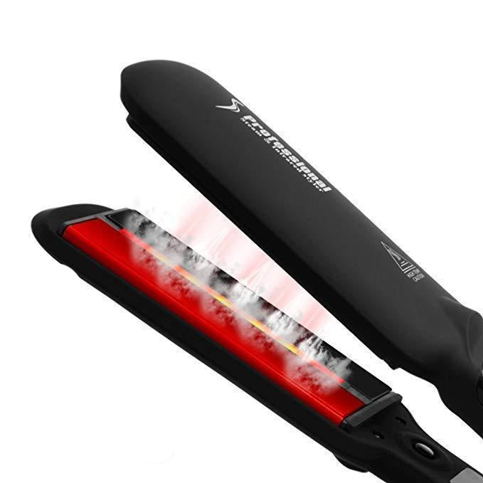 LustraGlow Infrared Steam Flat Iron With Tourmaline Plates | Lersk