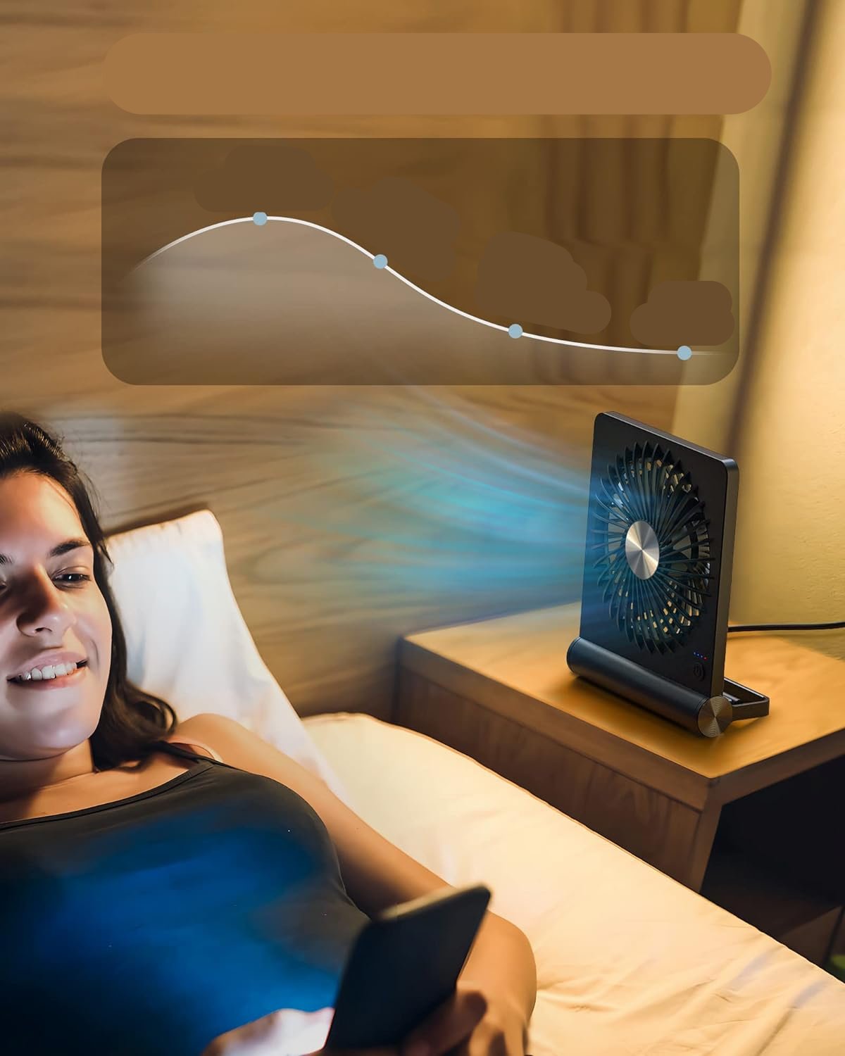 BreezeQuiet Kompaktní stolní ventilátor Ultra tichý pro klidnou kancelář a ložnici | Lersk