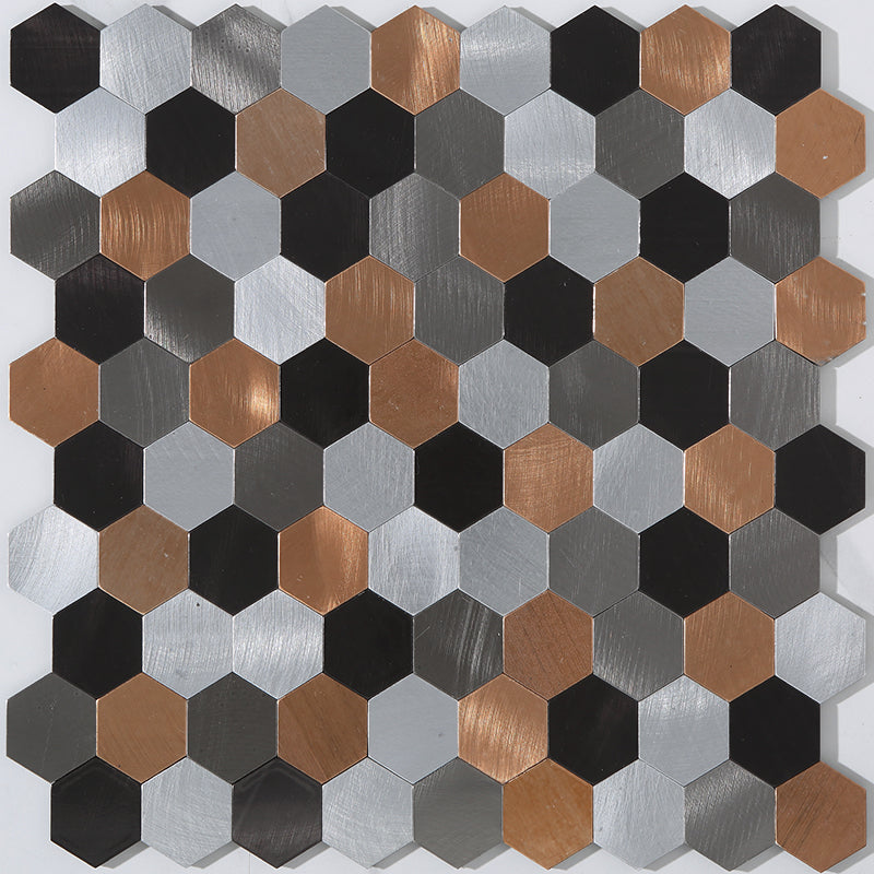 Azulejo Mosaico Metálico Moderno Autocolante Hexágono e Azulejo Metro para Interiores Modernos | Lersk