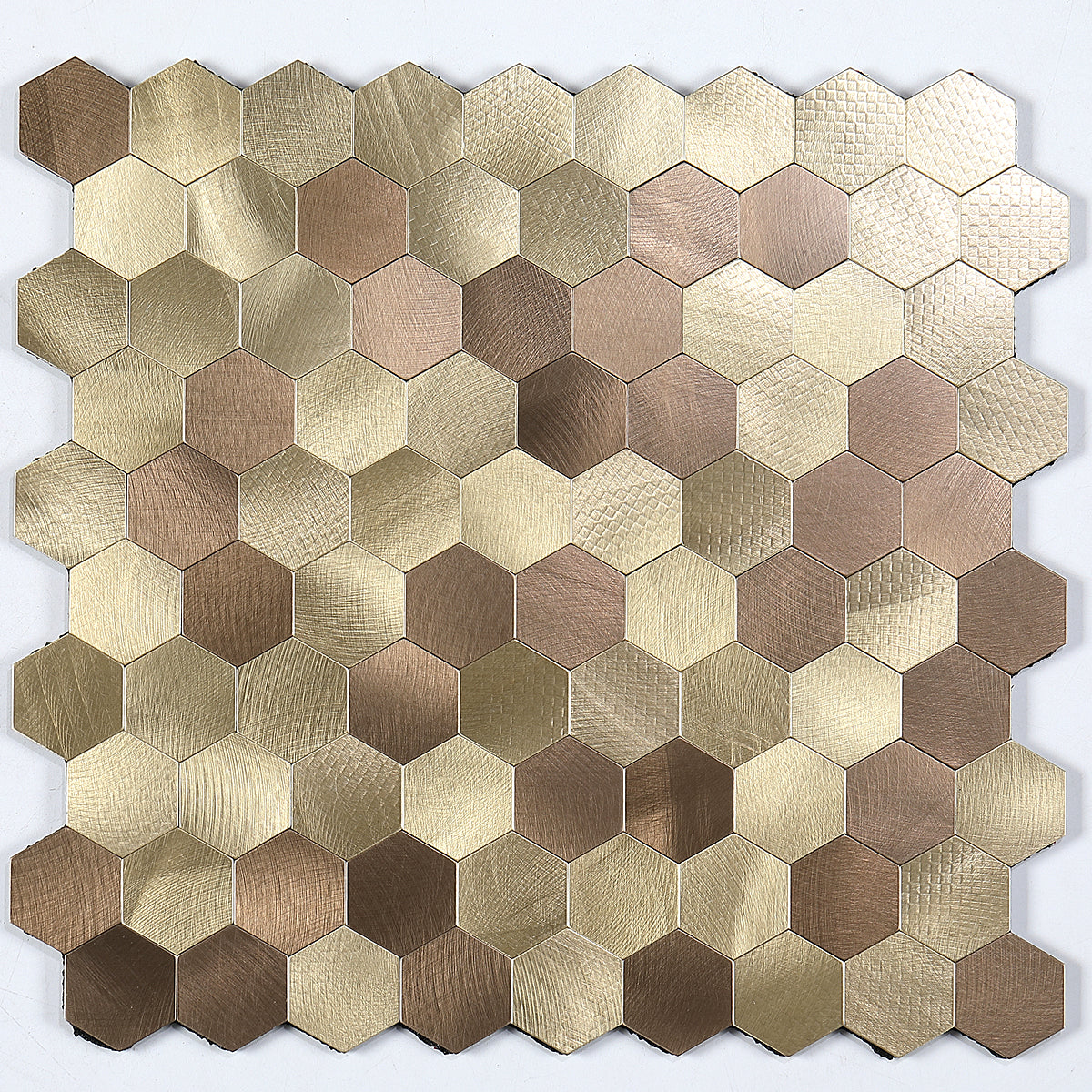 Azulejo Mosaico Metálico Moderno Autocolante Hexágono e Azulejo Metro para Interiores Modernos | Lersk