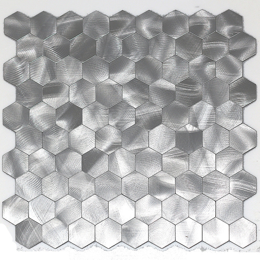 Azulejo Mosaico Metálico Moderno Autocolante Hexágono e Azulejo Metro para Interiores Modernos | Lersk