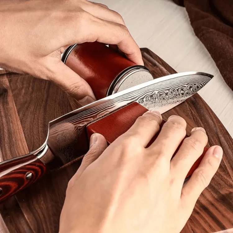 Ascuțitor cu role EdgeFlow Dual Grit pentru cuțite de bucătărie, restaurează lamele ascuțite | Lersk