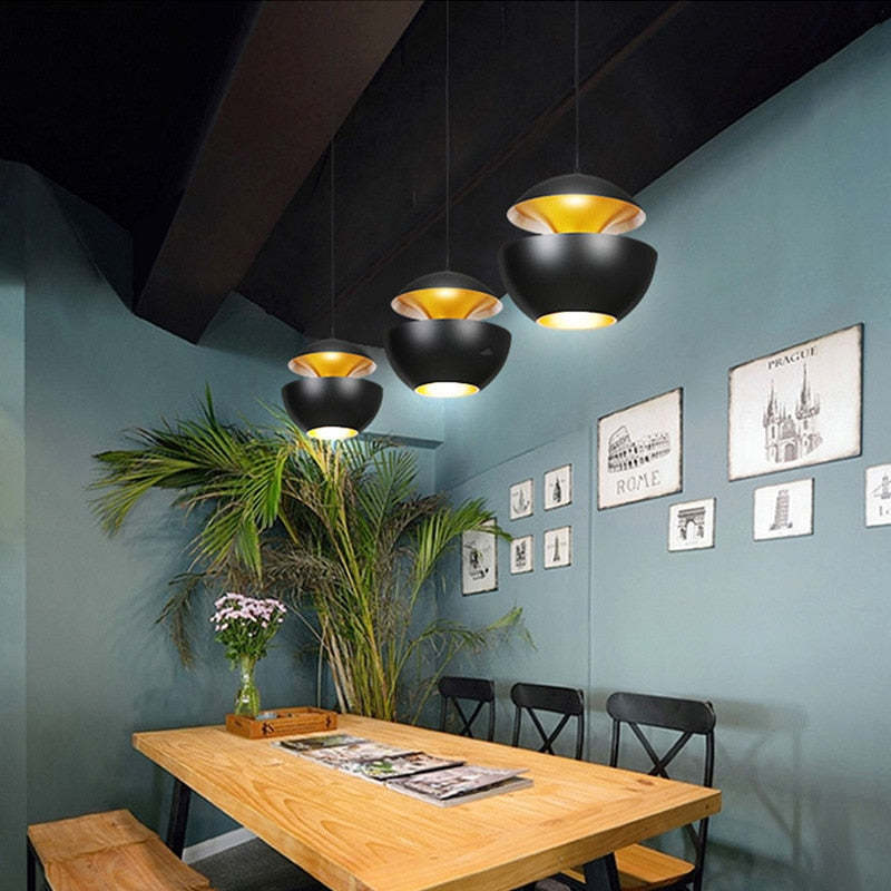 Lampada a sospensione LED Nazifa Modene Design senza tempo in bianco e nero per soggiorni | Lersk