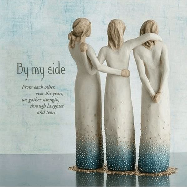 By My Side socha ručně malovaná, symbol přátelství a podpory pro přátele a blízké | Lersk