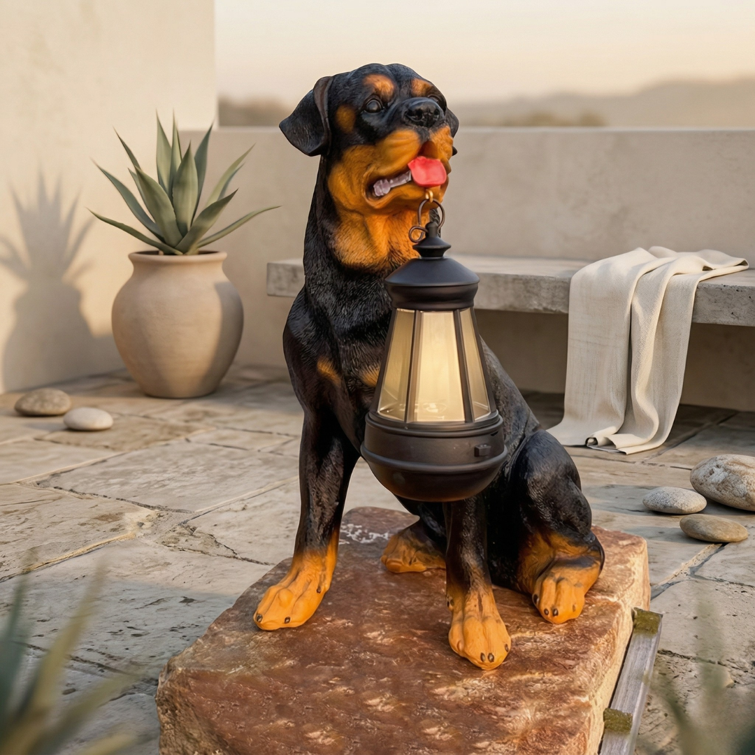Solar-Hund Gartenornament für Außenbereich und Gartendekoration | Lersk
