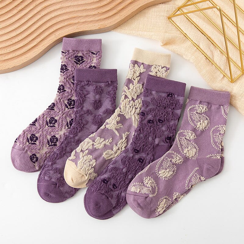 Damen Baumwollsocken mit Blumenmuster, 10 Paar, für den Alltag und Freizeitoutfits | Lersk