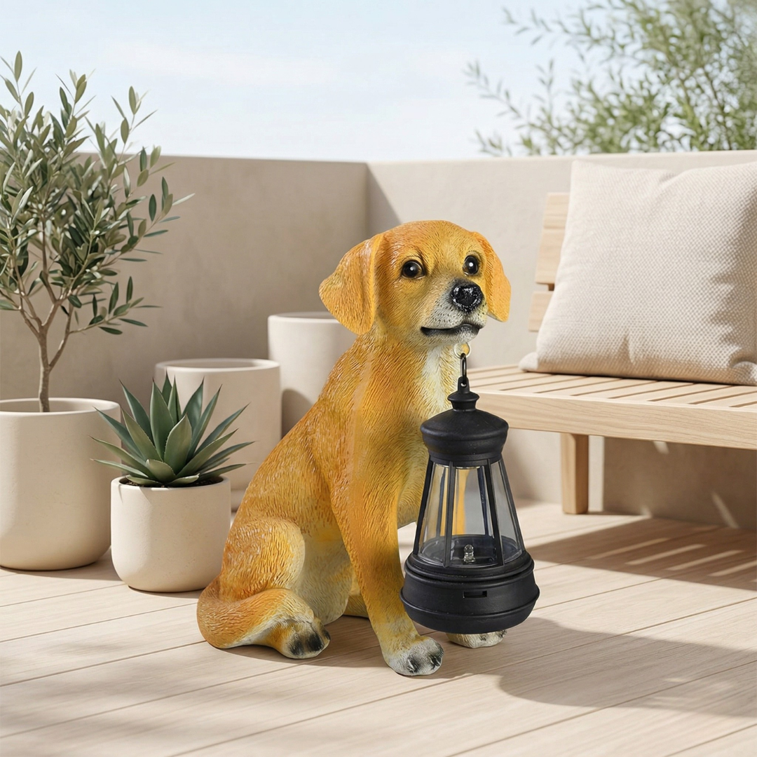 Statua Solare per Cani da Giardino per Giardini Esterni e Patios | Lersk