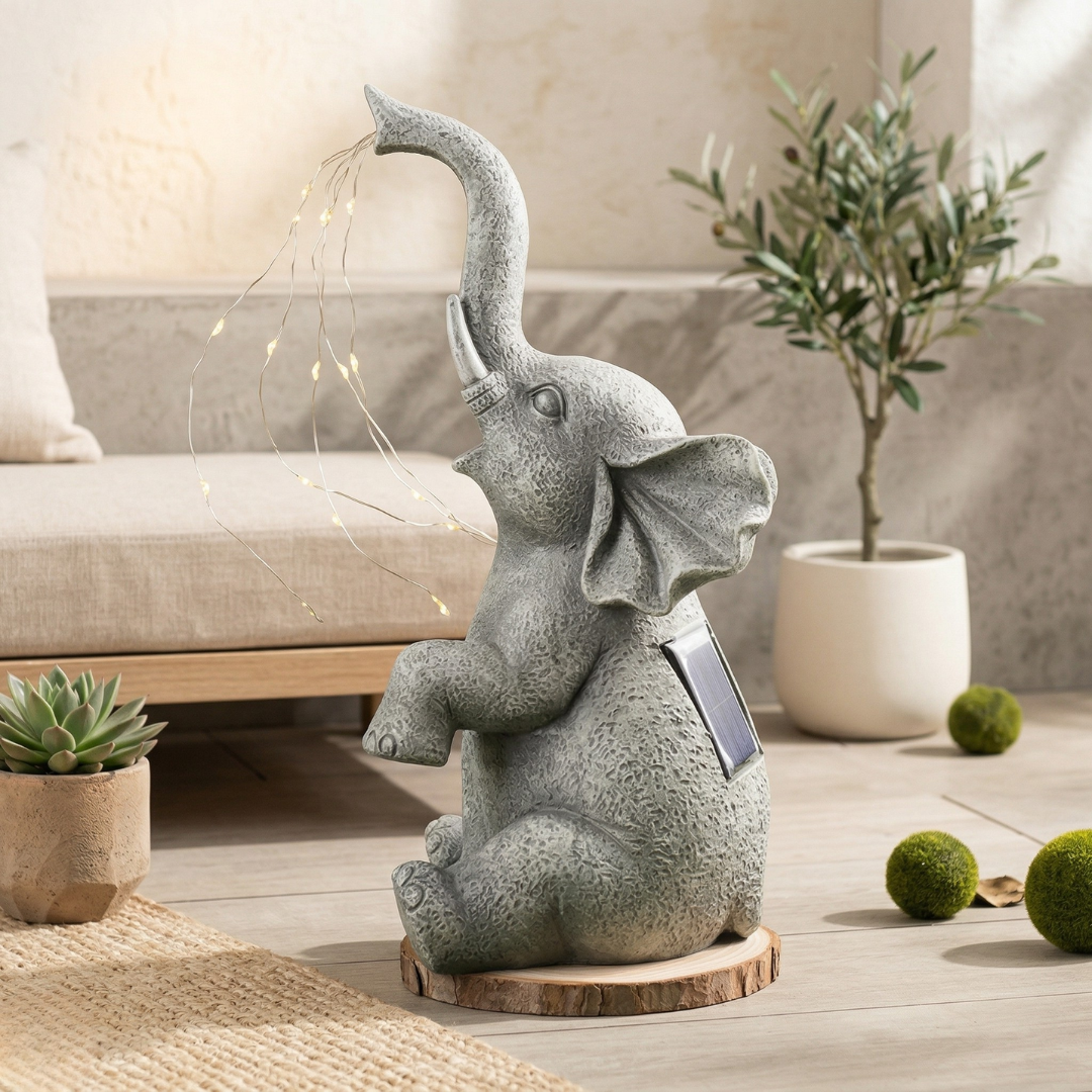 Solar-Elefant Gartenornament Solar-Elefant Gartenornament | Lersk