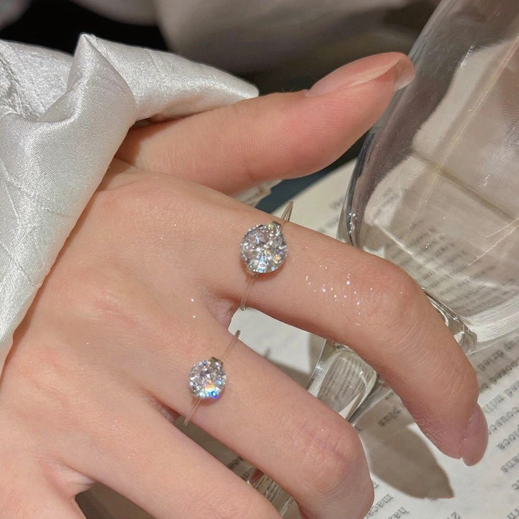 Sterling Silver S925 1–2 Carat Moissanite Invisible Band Ring With Floating Stone Effect | Lersk