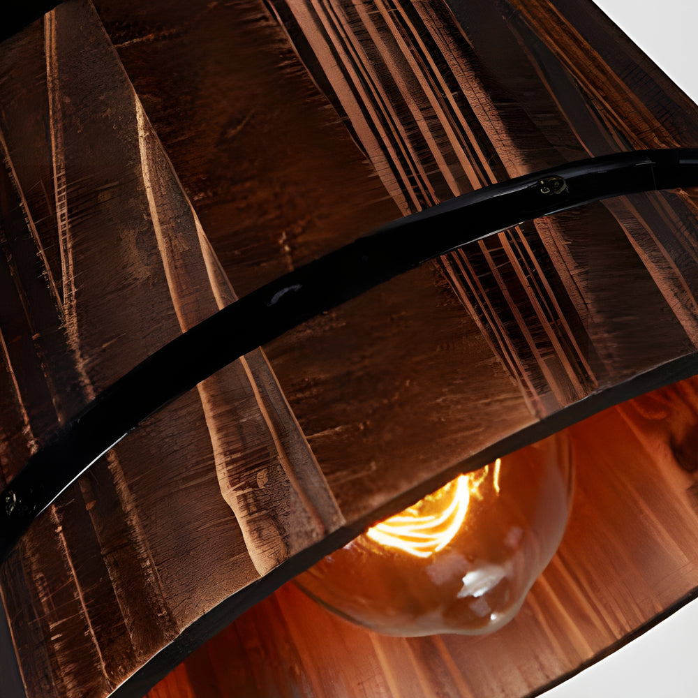 CaskGlow Wooden Bucket Pendant Light for Bars and Cafes | Lersk