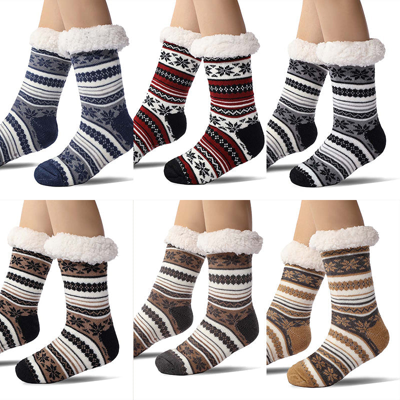 Calcetines para casa tipo pantufla de cachemira ultra gruesa Snowflake | Lersk