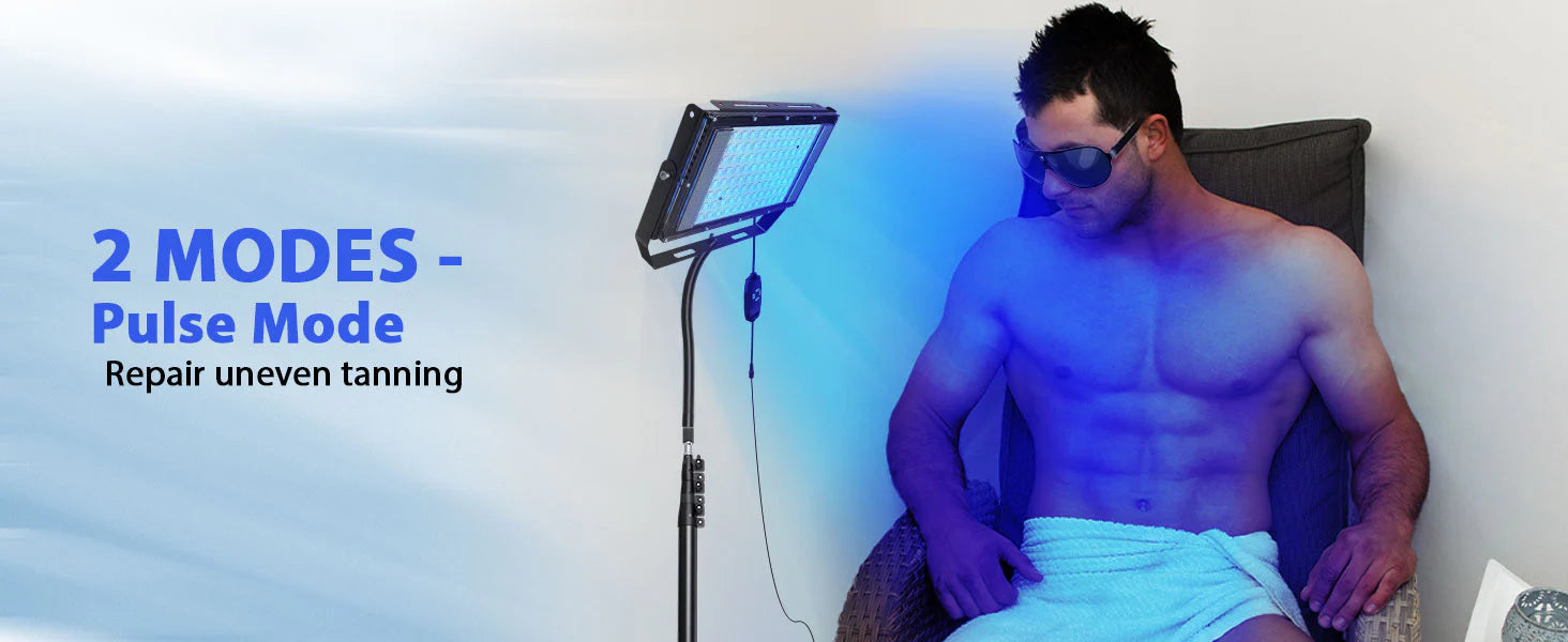 Portable UV Tanning Lamp with Adjustable Stand for Full Body Sessions