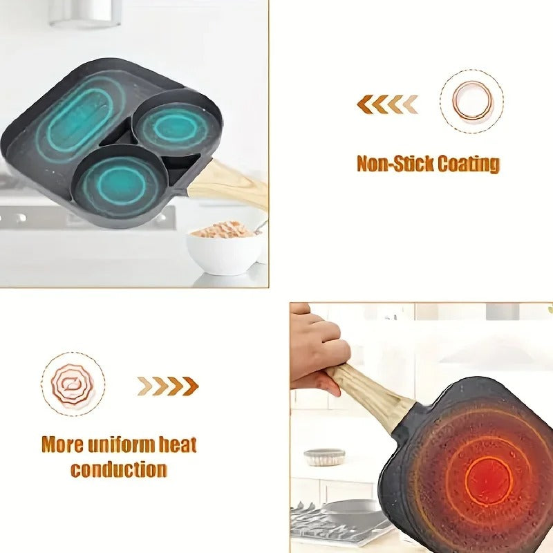 3 In 1 Non Stick Frying Pan With Sections Home Cooks | Lersk