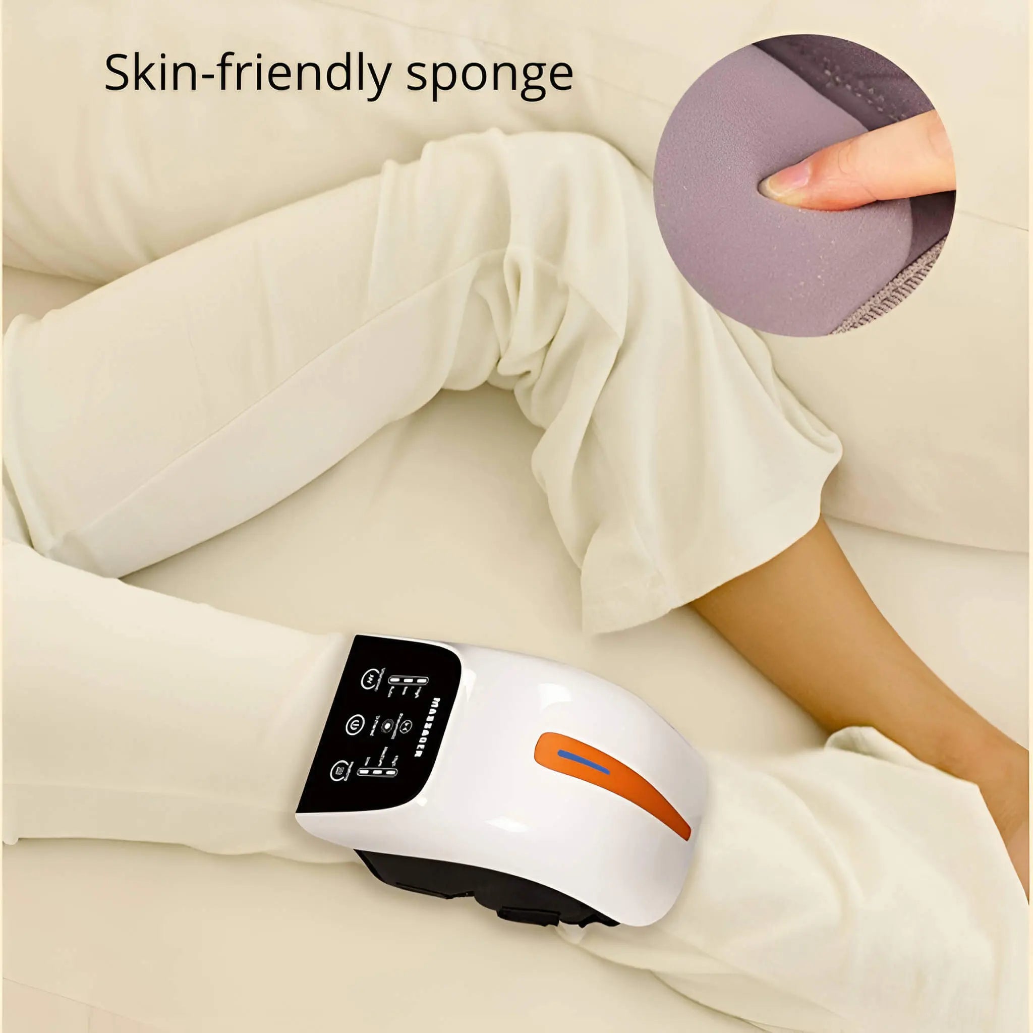 Appareil de massage pour genoux avec pétrissage par airbag, thérapie par chaleur et lumière rouge pour usage domestique | Lersk