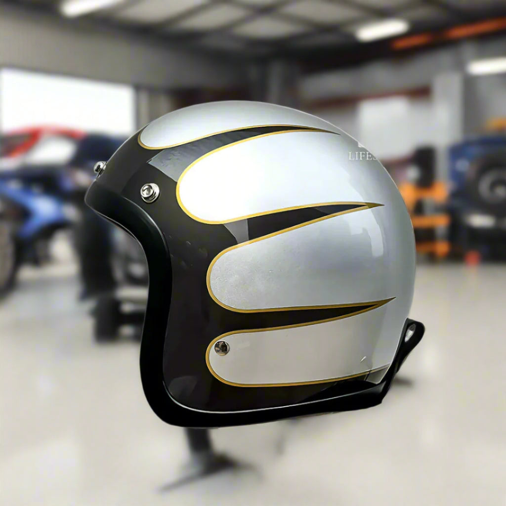 Vintage Motorcycle Helmet Low Profile For Riders DOT ECE | Lersk