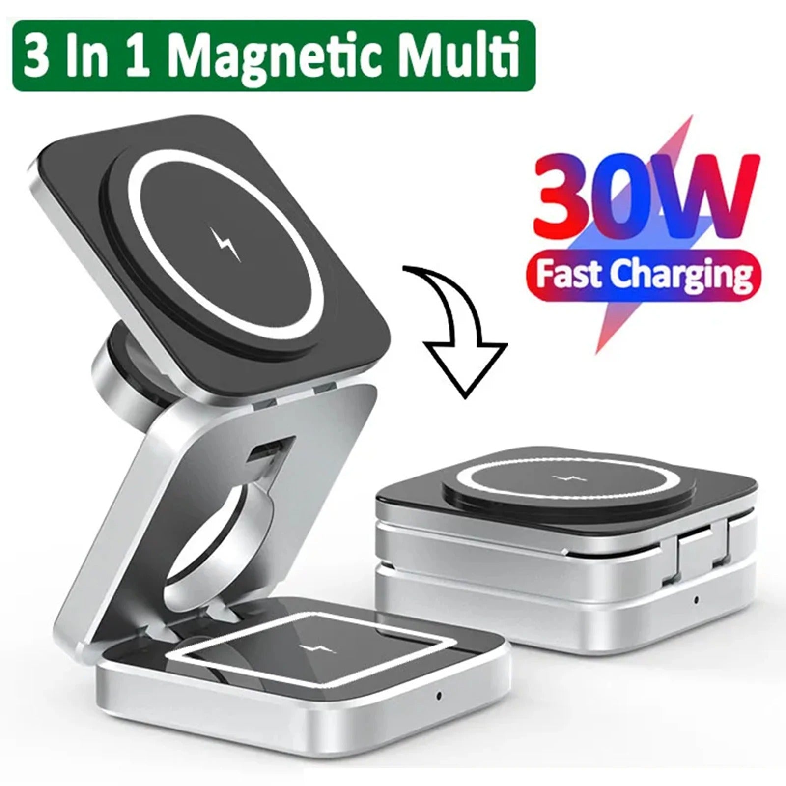 NovaCharge 3 v 1 magnetická nabíječka pro iPhone, AirPods, hodinky | Lersk