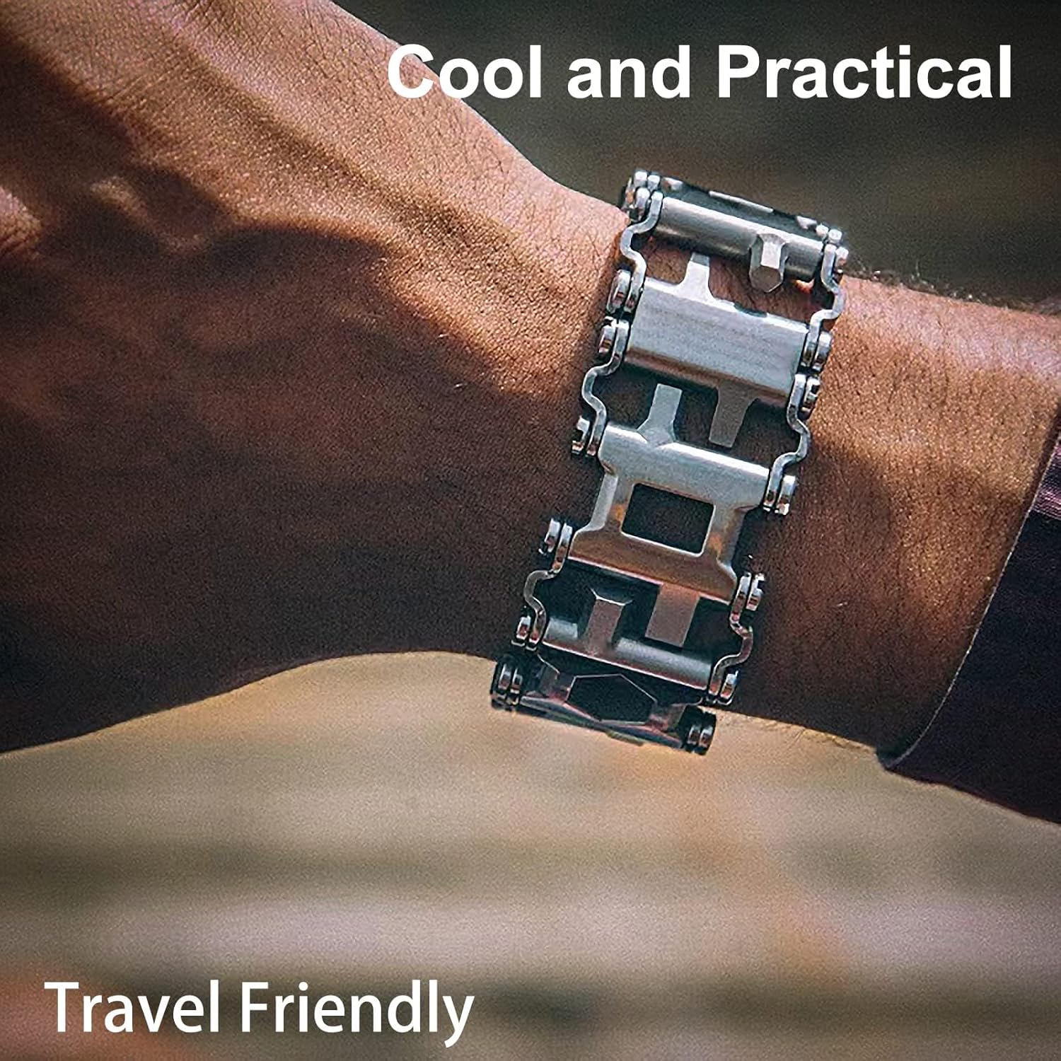 Bracciale multitool in acciaio inox 29 in 1 per uso quotidiano e accessori da portare sempre | Lersk