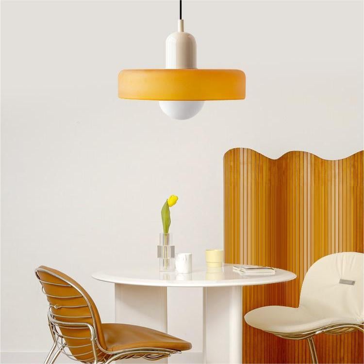 Aurelo Colored Glass Bauhaus Pendant Light for Dining Rooms | Lersk
