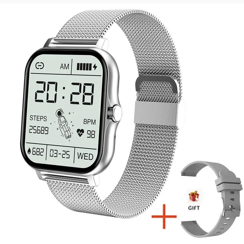 Digitalt smartur unisex med fuld touchskærm, Bluetooth-opkald og fitness-tracking | Lersk