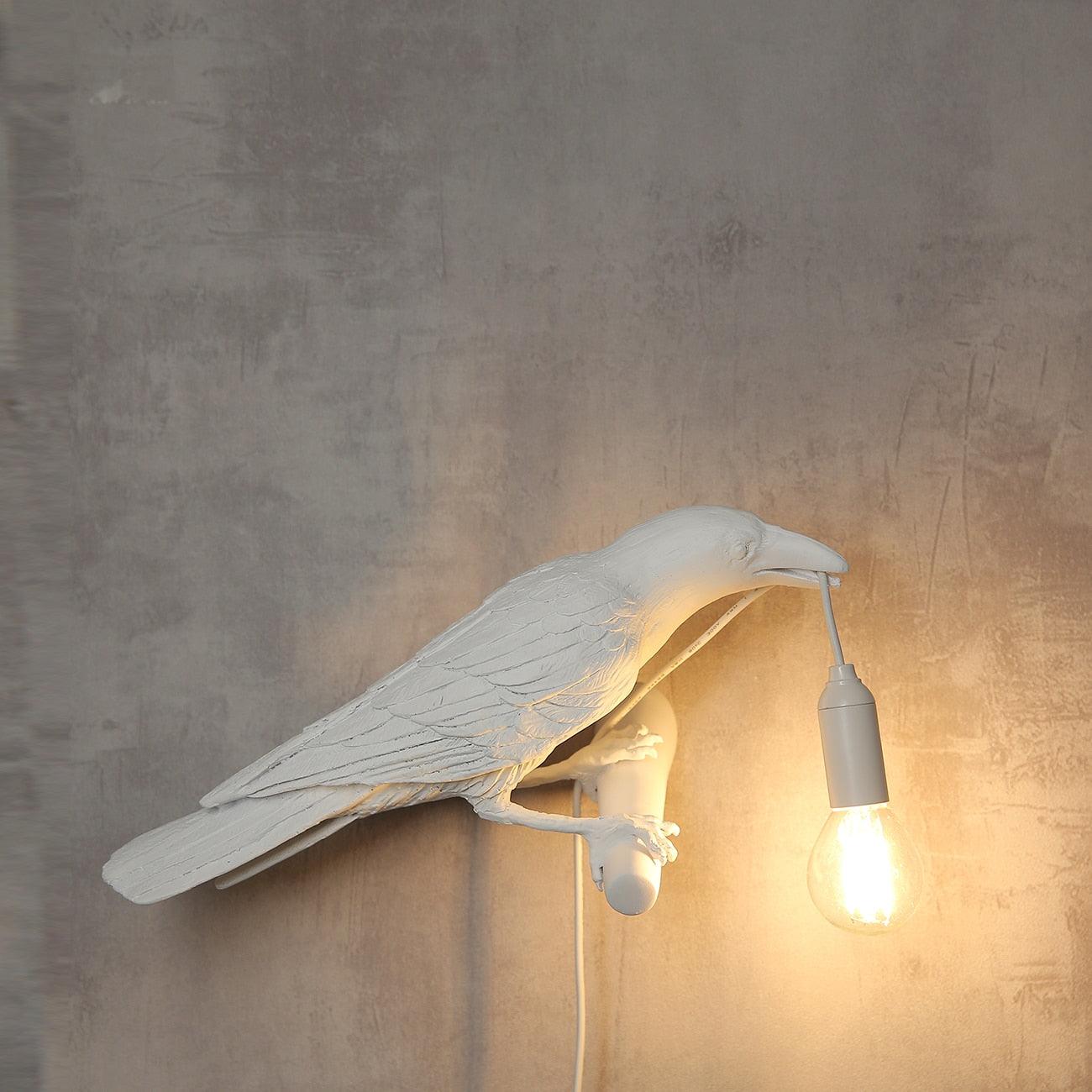 Fuglevegglampe for hjemmeinnredning, estetisk og myk atmosfære, elegant vegglampe som aksent | Lersk