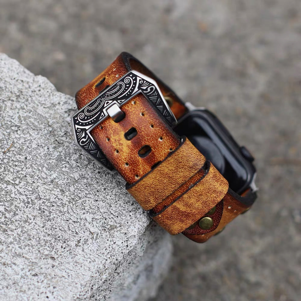 Curea Heritage din piele pentru Apple Watch de la Bramble Rivet | Lersk