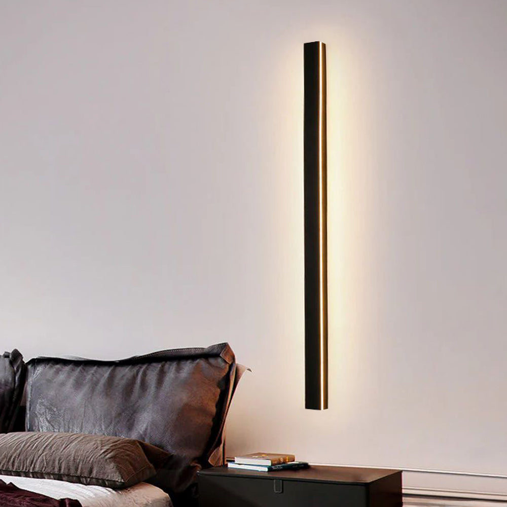 Nyx lineært udendørs væglampe sort LED finish udgave | Lersk