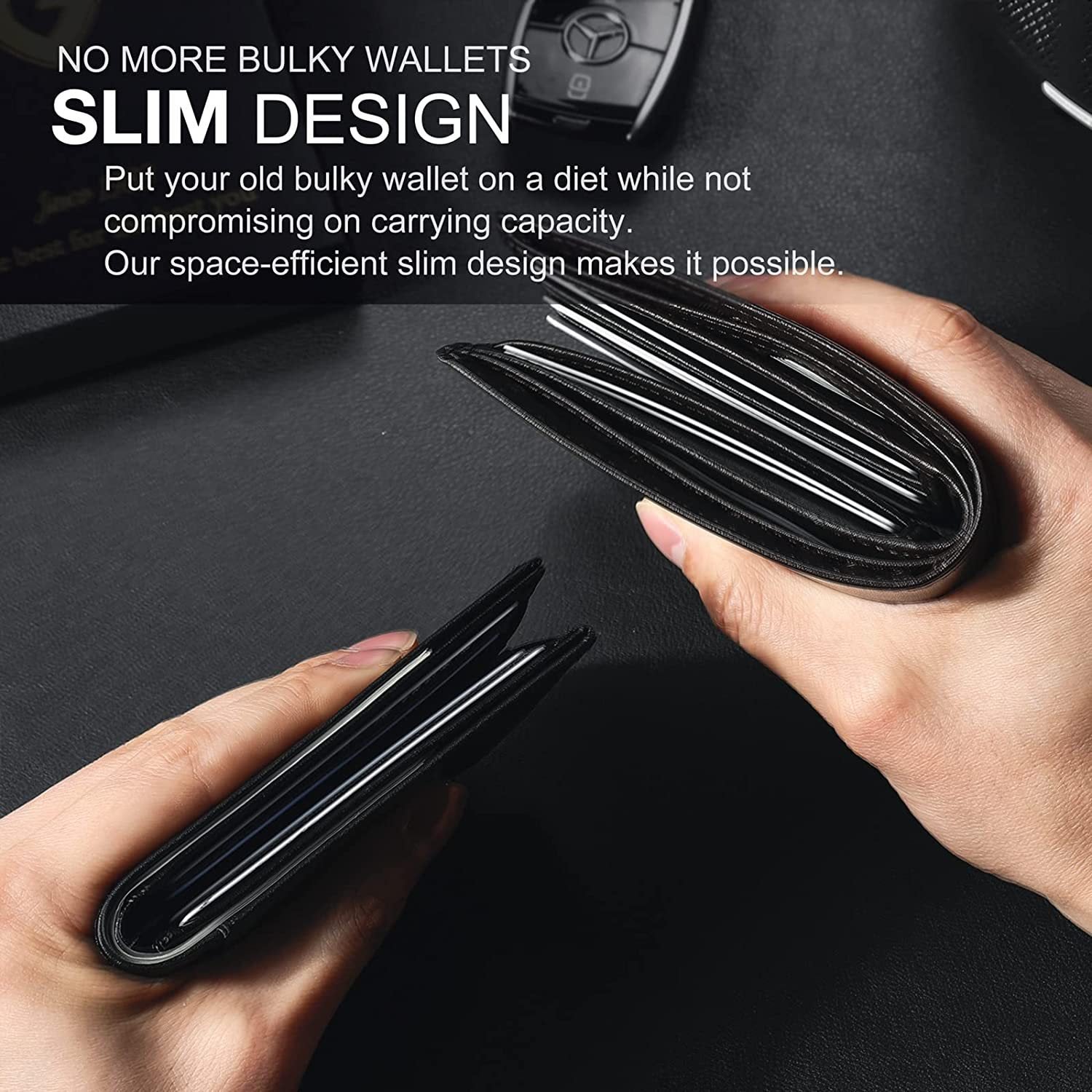 Men's Slim RFID Wallet Leather Card Holder Black For Everyday Carry Essentials Today | Lersk