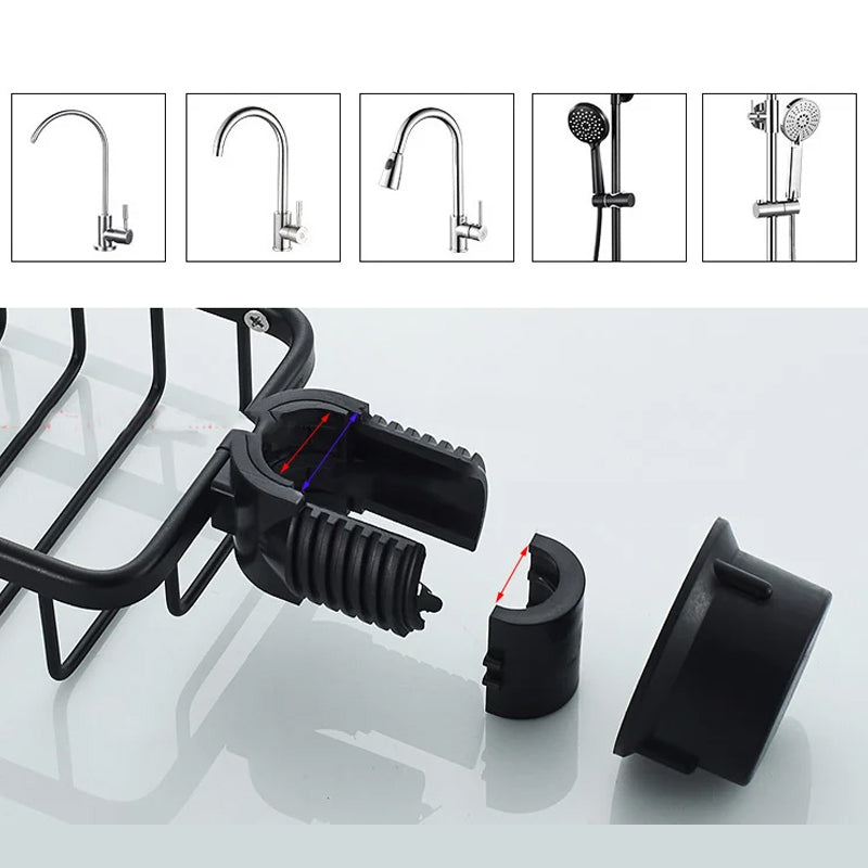 Shower Holder For Shampoo And Soap, Stainless Aluminium, Silver Or Black, No Drilling | Lersk