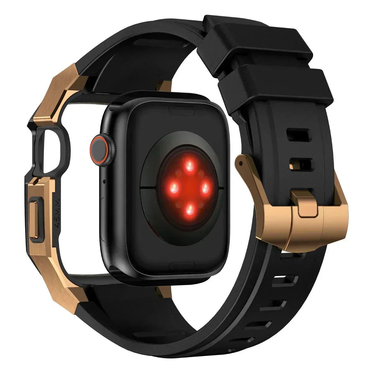 AeroCuff Fluoro Rubber Apple Watch-rem med rustfrit stålhus | Lersk