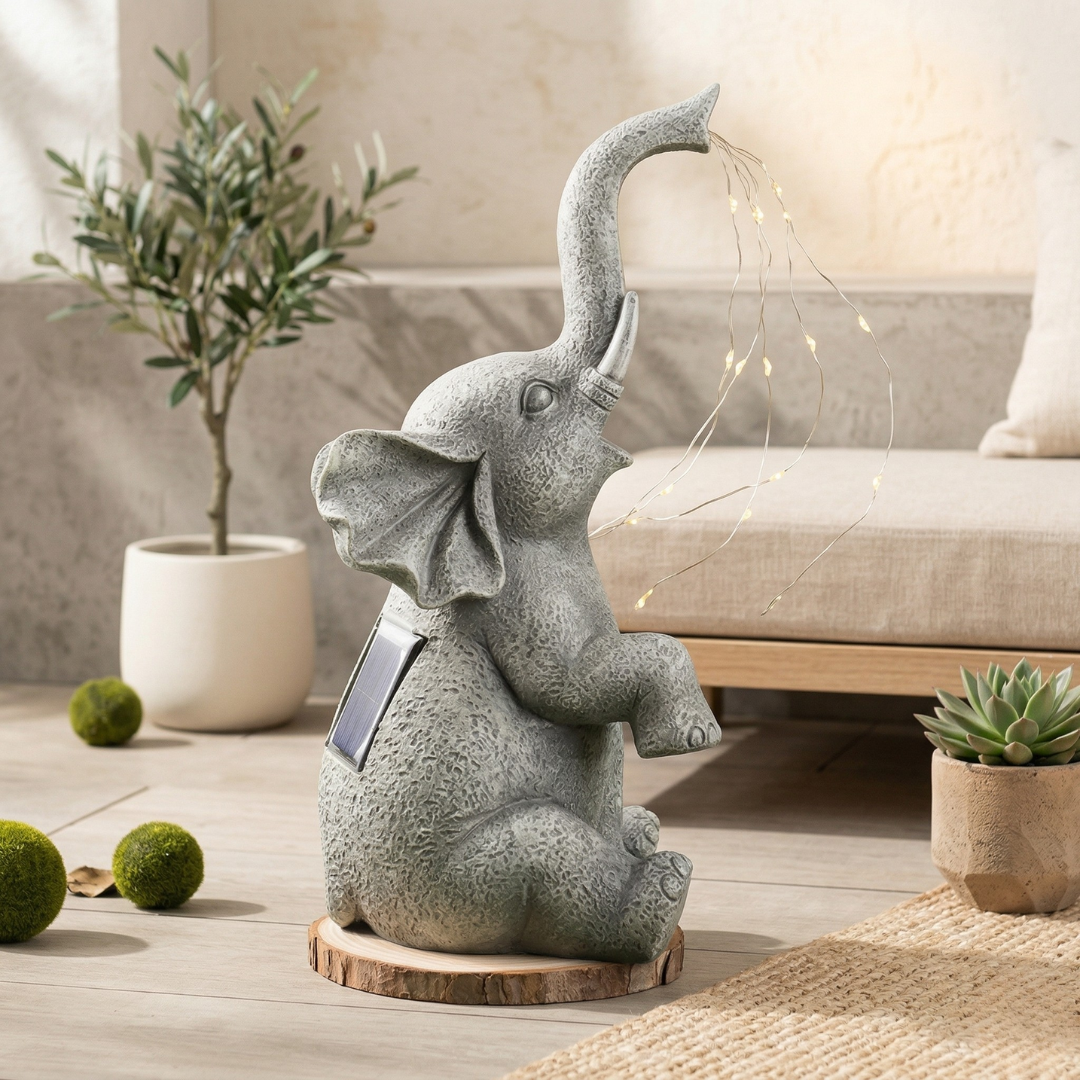 Solar-Elefant Gartenornament Solar-Elefant Gartenornament | Lersk