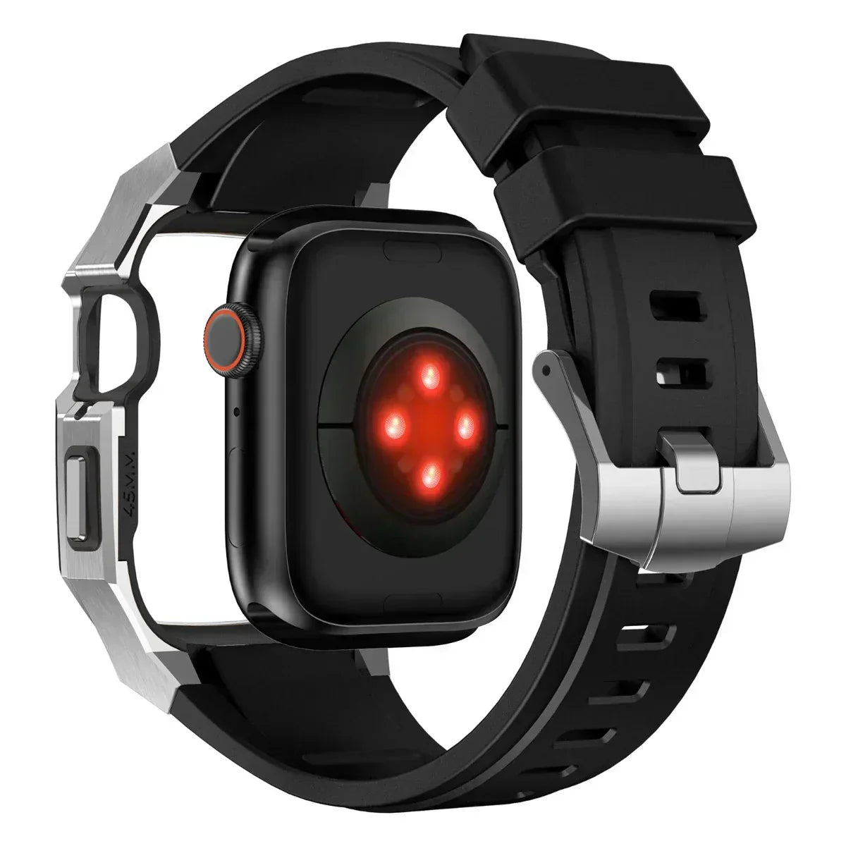 AeroCuff Fluoro Rubber Apple Watch-rem med rustfrit stålhus | Lersk
