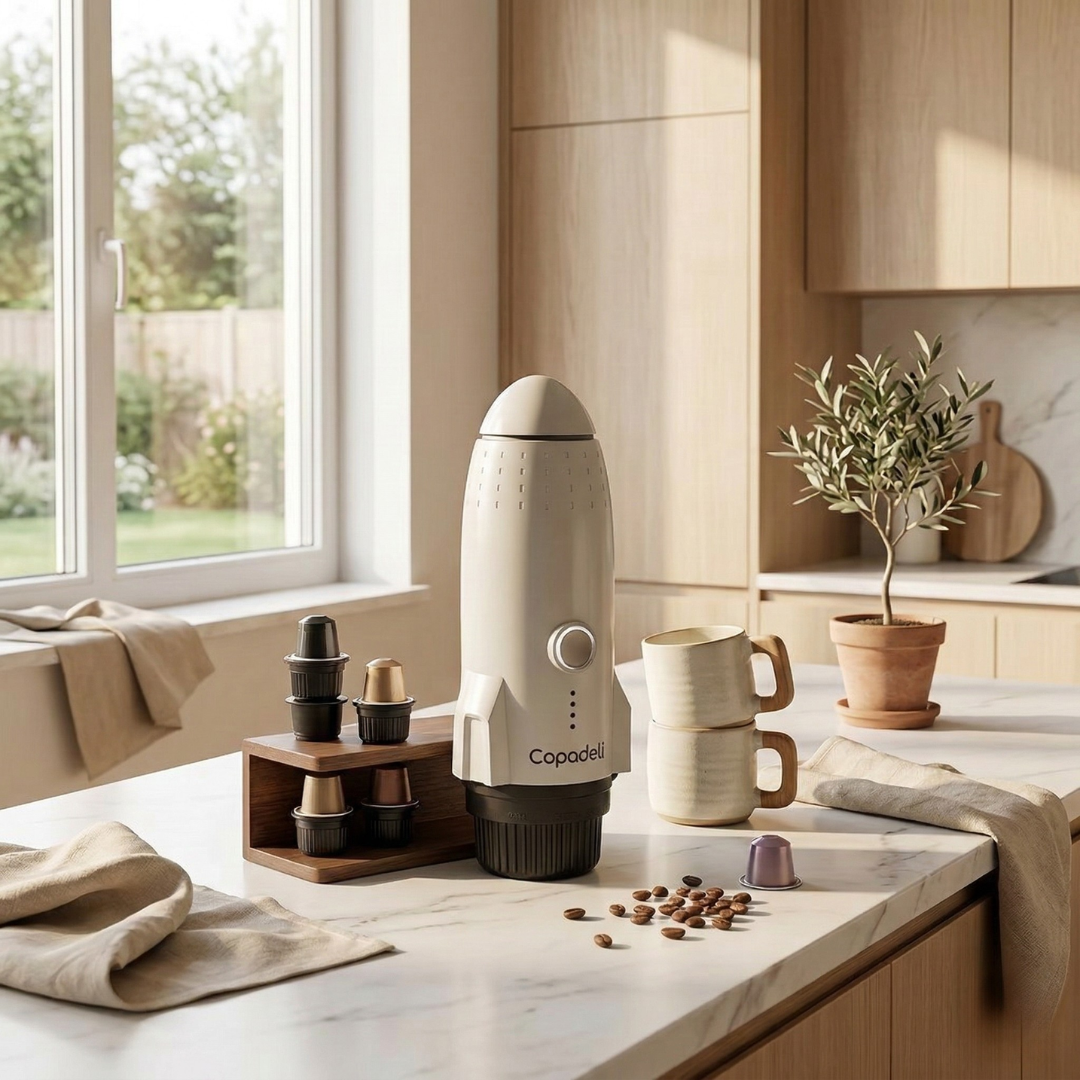 Selbsterhitzende tragbare Espressomaschine für Reisen und den Außenbereich | Lersk