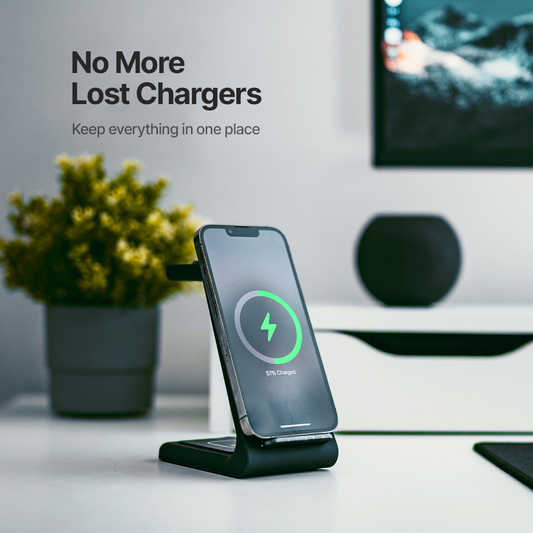 3-In-1 Wireless Charging Station For Apple, Samsung, Watch, AirPods | Fast Wireless Charging Solution | Lersk