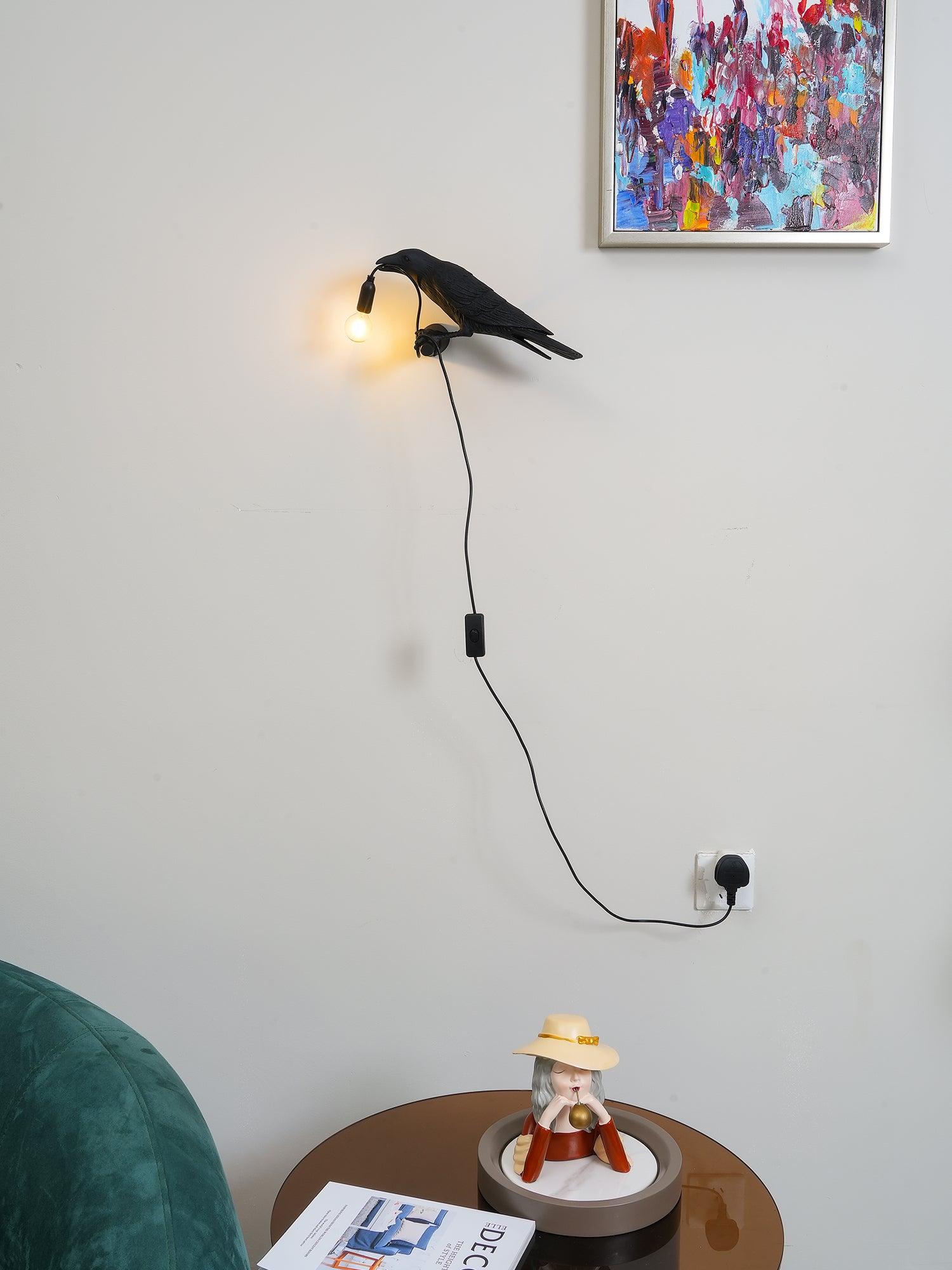 Fuglevegglampe for hjemmeinnredning, estetisk og myk atmosfære, elegant vegglampe som aksent | Lersk