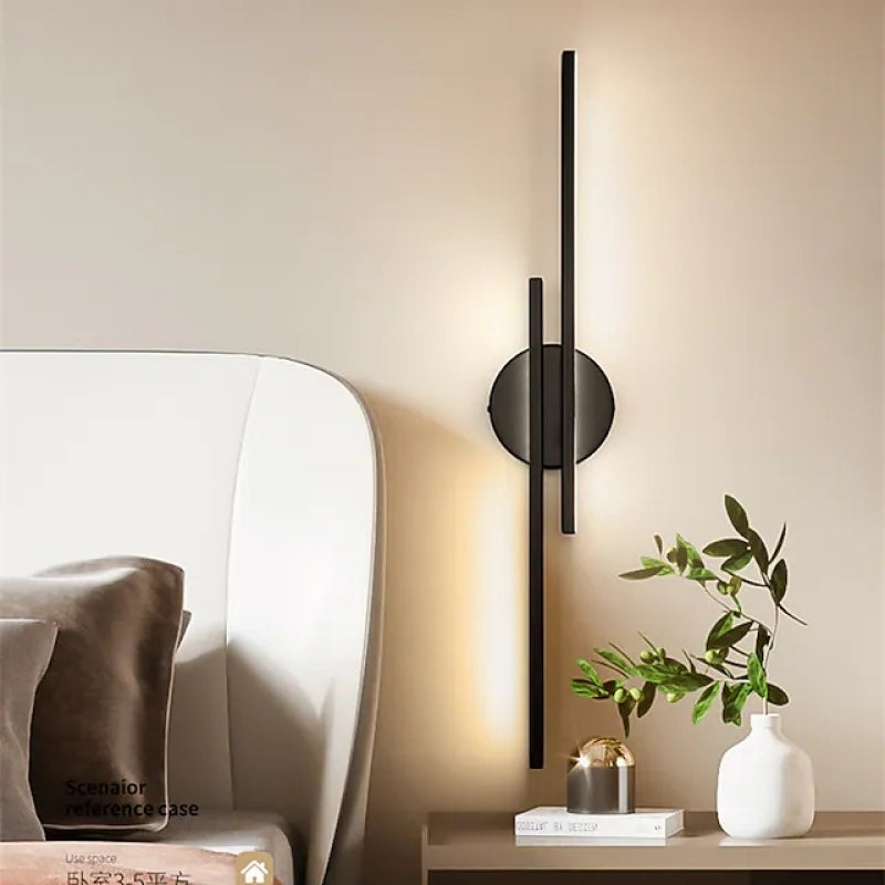 Fjordra Nordic Disc og Lineær LED Væglampe Sort Hvid | Lersk