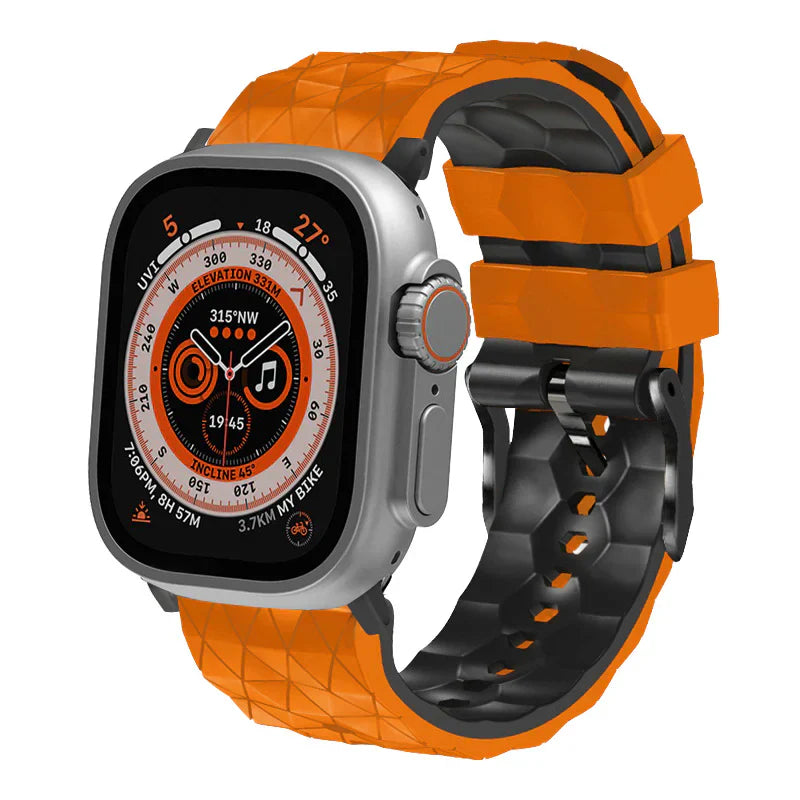 Banda deportiva de silicona con patrón de fútbol bicolor Enduro para Apple Watch | Lersk