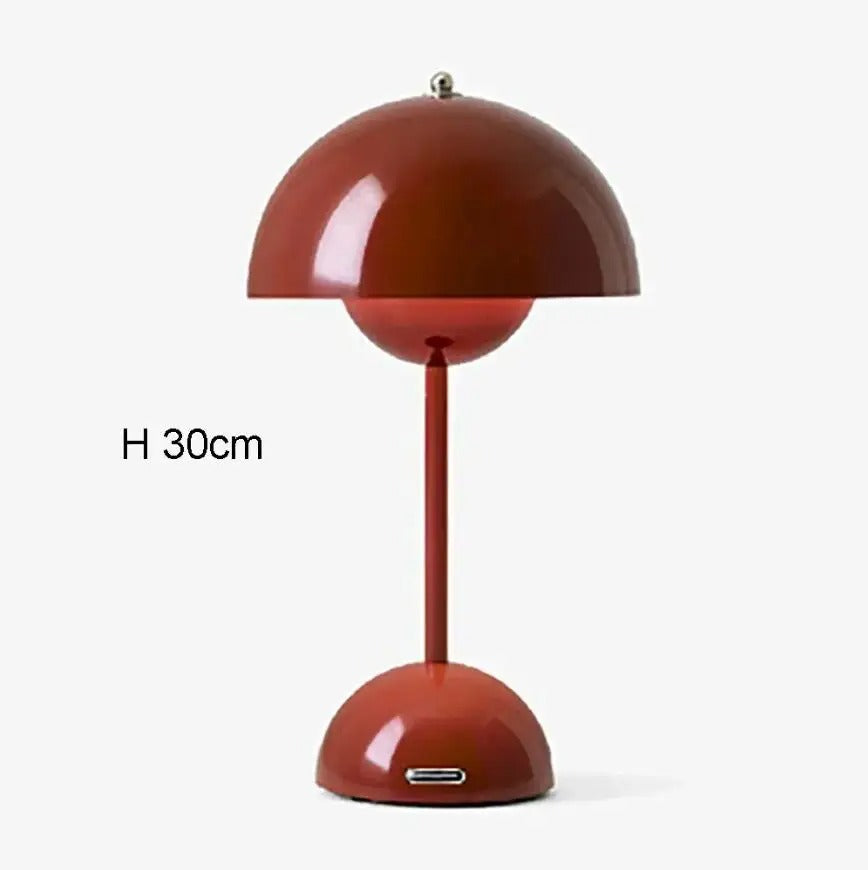 Nordic Led Table Lamp Wireless Rechargeable Mushroom Style for Small Spaces | Lersk