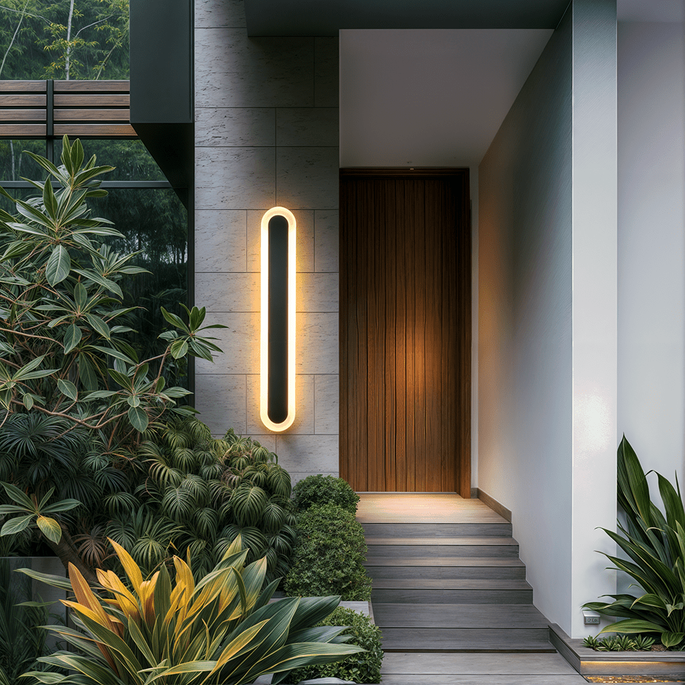 Ravelle Black Outdoor LED Wall Strip Light | Lersk