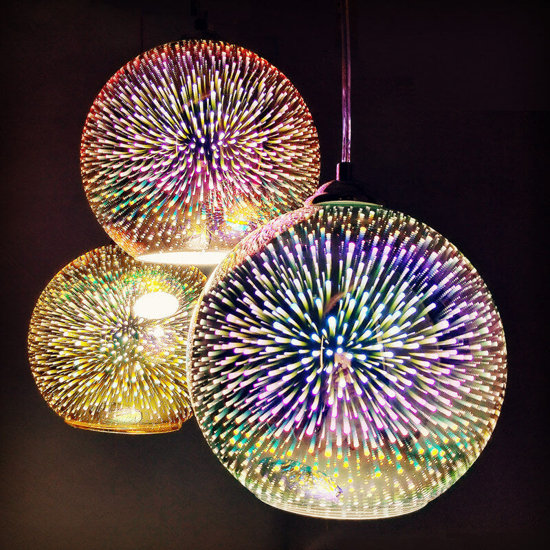Suspension dôme en verre 3D Prismora - Moderne colorée | Lersk