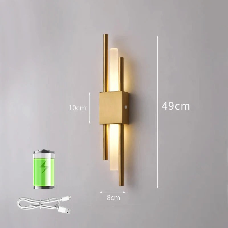 LED nástěnná lampa s nepravidelným uspořádáním, bezdrátová, dobíjecí přes USB, pro moderní domovy | Lersk