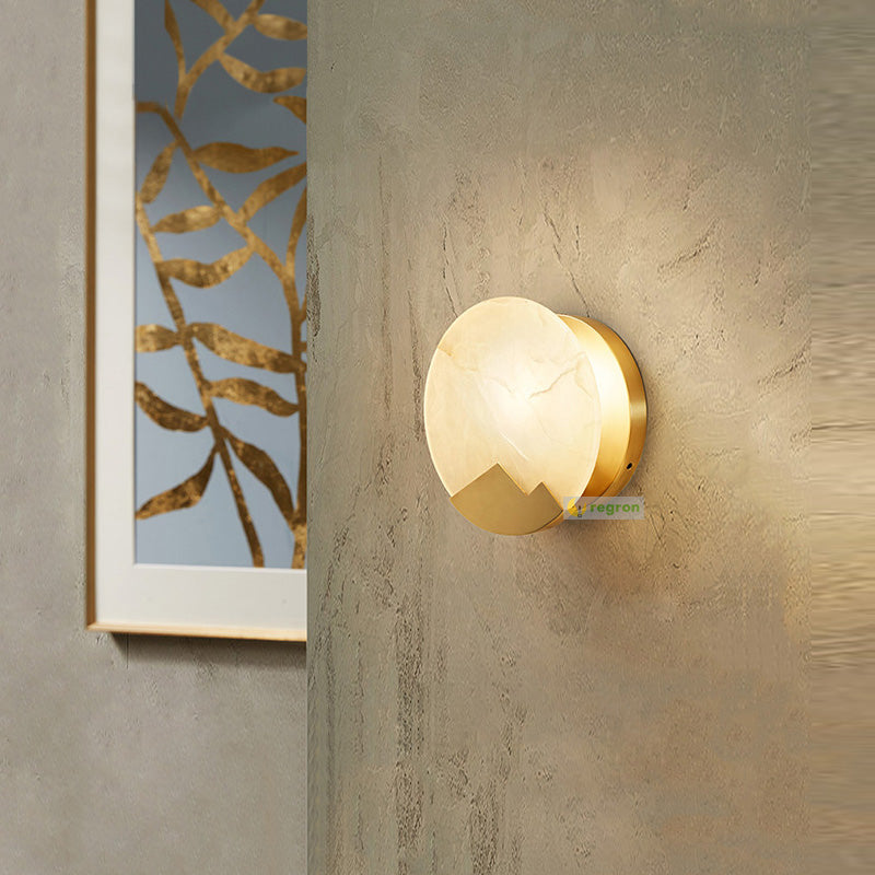 Luminux Marble LED Wall Light With Brass Accents, Nordic Style | Lersk