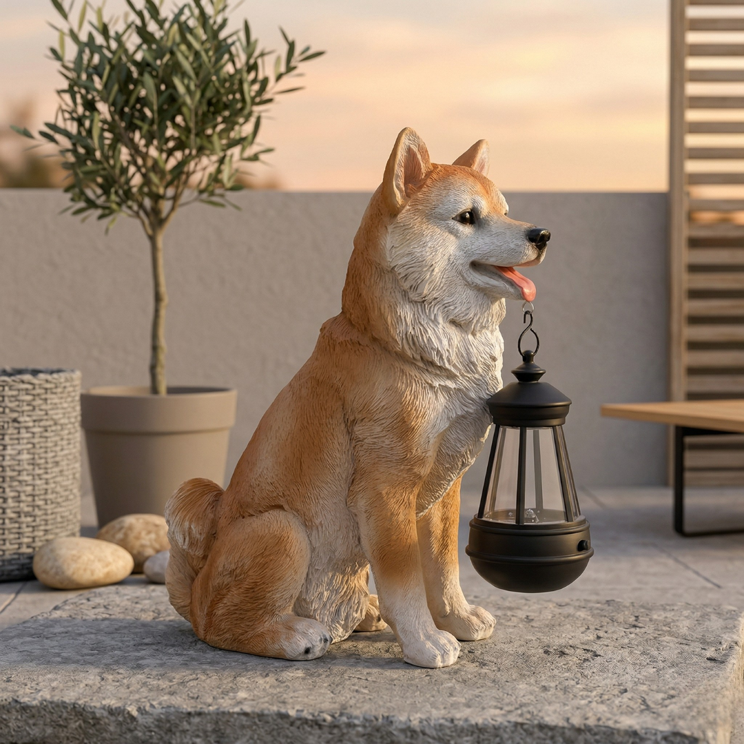 Solar-Hund Gartenornament für Außenbereich und Gartendekoration | Lersk