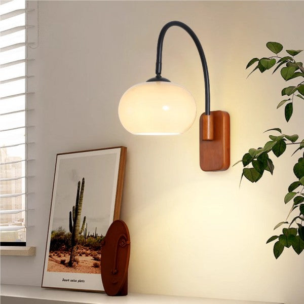 Bauhaus Rotatable Persimmon Glass Wall Light For Modern Homes | Lersk