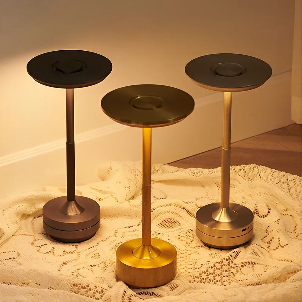 Rechargeable Cordless LED Table Lamp With Touch Dimmer And Modern Metal Design | Lersk