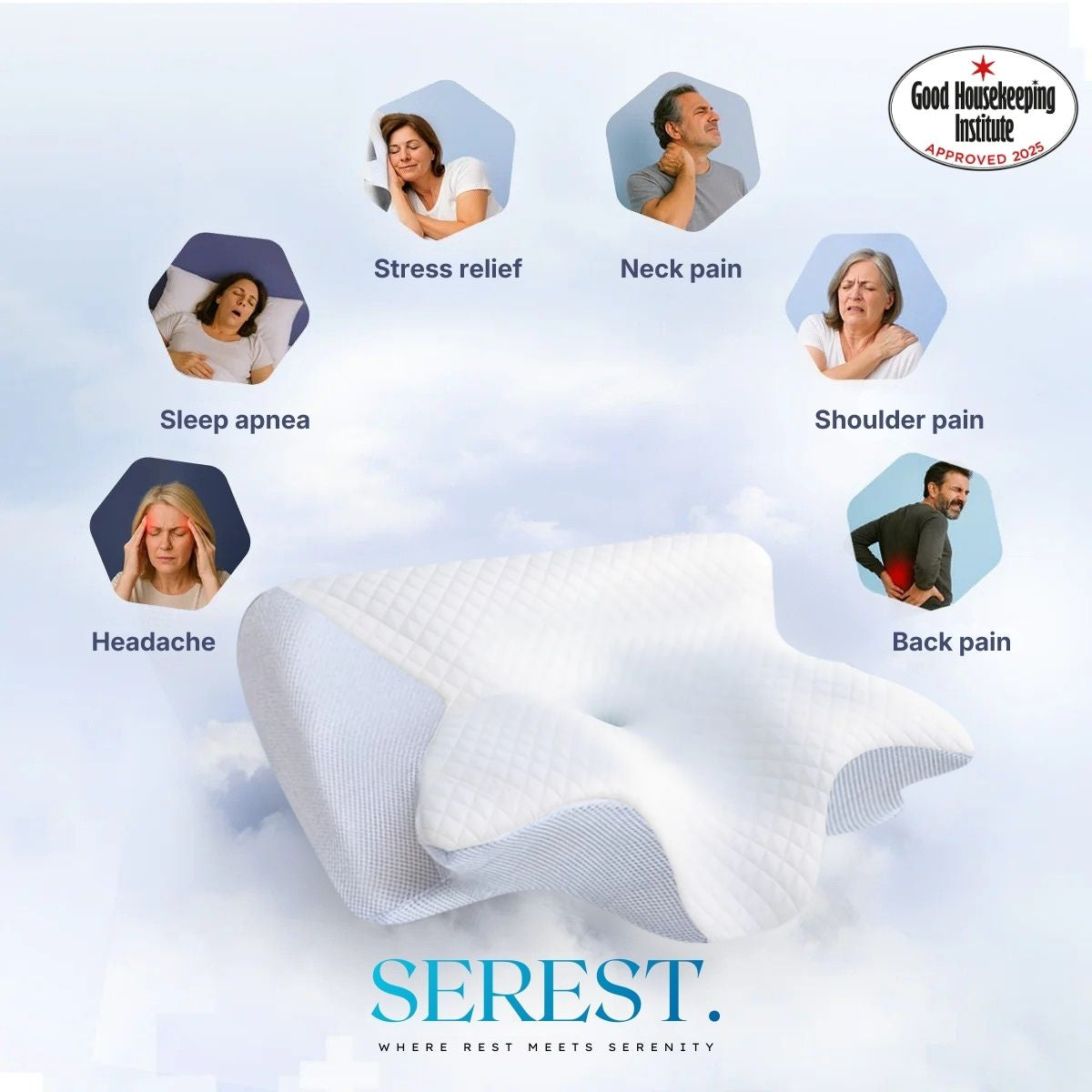 Orthopedic Cervical Memory Foam Pillow for Neck Pain Relief | Lersk