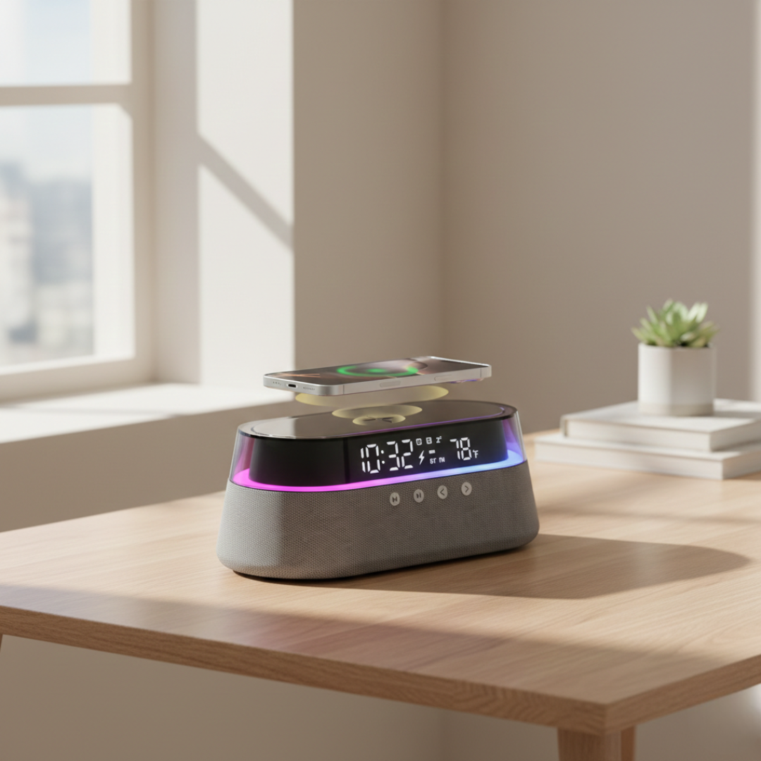 Intelligenter Wecker mit Bluetooth-Lautsprecher für das Schlafzimmer | Lersk