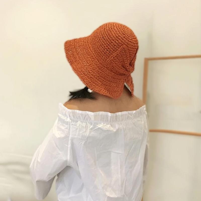 Retro Folding Straw Hat With Bow Retro Folding Straw Hat With Bow Retro Folding Straw Hat With Bow | Lersk