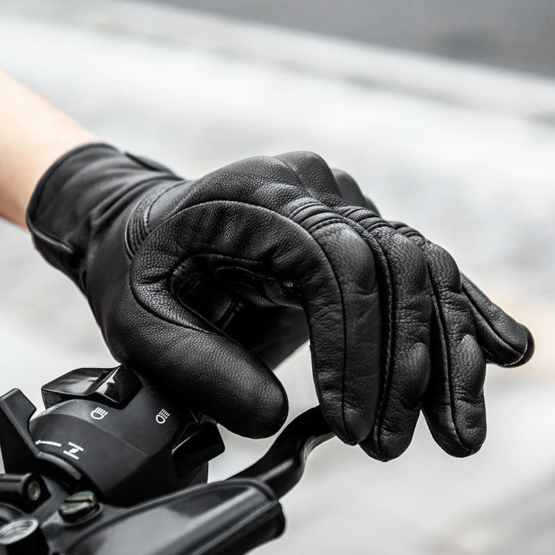 Kožené moto rukavice s dotykovou obrazovkou a voděodolnou ochranou | Lersk