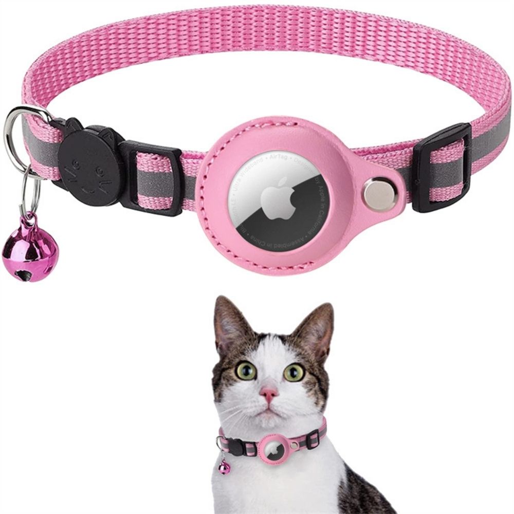 Coleira Refletora para Gato Asterra com Suporte GPS de Libertação Rápida para Rastreamento Noturno | Lersk