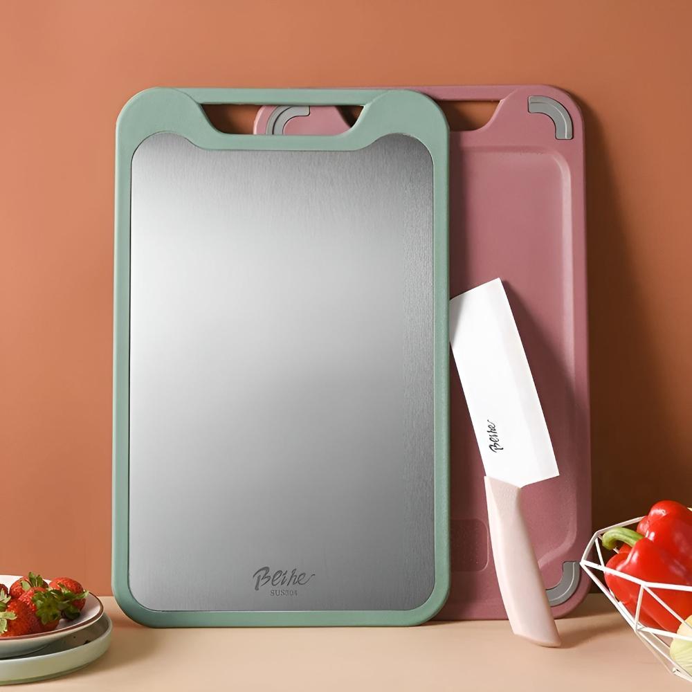 Sleek Double-Sided Stainless Steel Cutting Board | Lersk